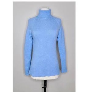 SUTTON STUDIO Bloomingdale’s 100% Cashmere Blue Turtleneck Sweater ~ med